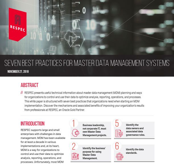 Seven Best Practices for Master Data Management Systems - RESPEC