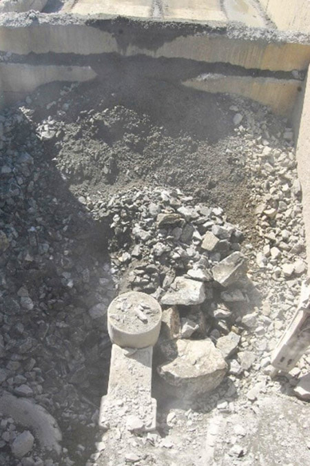 Material dumped directly onto the crusher.