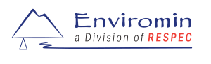Logo with a minimalist mountain and stream design on the left, and the text Enviromin a Division of RESPEC, with RESPEC highlighted in red.