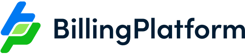 BillingPlatform logo with a stylized blue and green bp icon to the left of the text BillingPlatform in bold, dark letters on a light background.