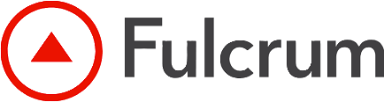 Fulcrum logo with a red circle containing a red upward-pointing triangle to the left of the word “Fulcrum” in bold, dark gray text on a light background.