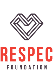 RESPEC Foundation logo featuring a dark grey geometric heart icon above the word RESPEC in large red letters and FOUNDATION in smaller grey text.
