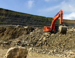 Héming Limestone Quarry, France
Earth movers excavating mine site