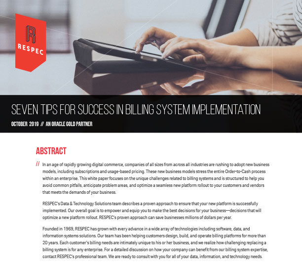 Seven Tips for Success in Billing System Implementation