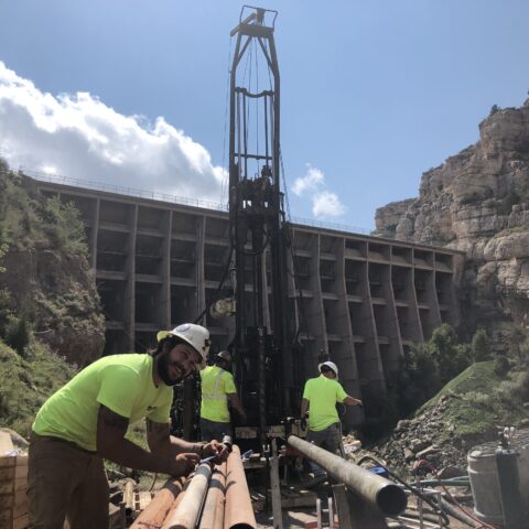 PETE RAUSCH__Jobsites At Work_Logging core below the LaPrele Damn near Douglas, WY