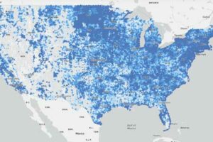 FCC map of broadband access in the United States