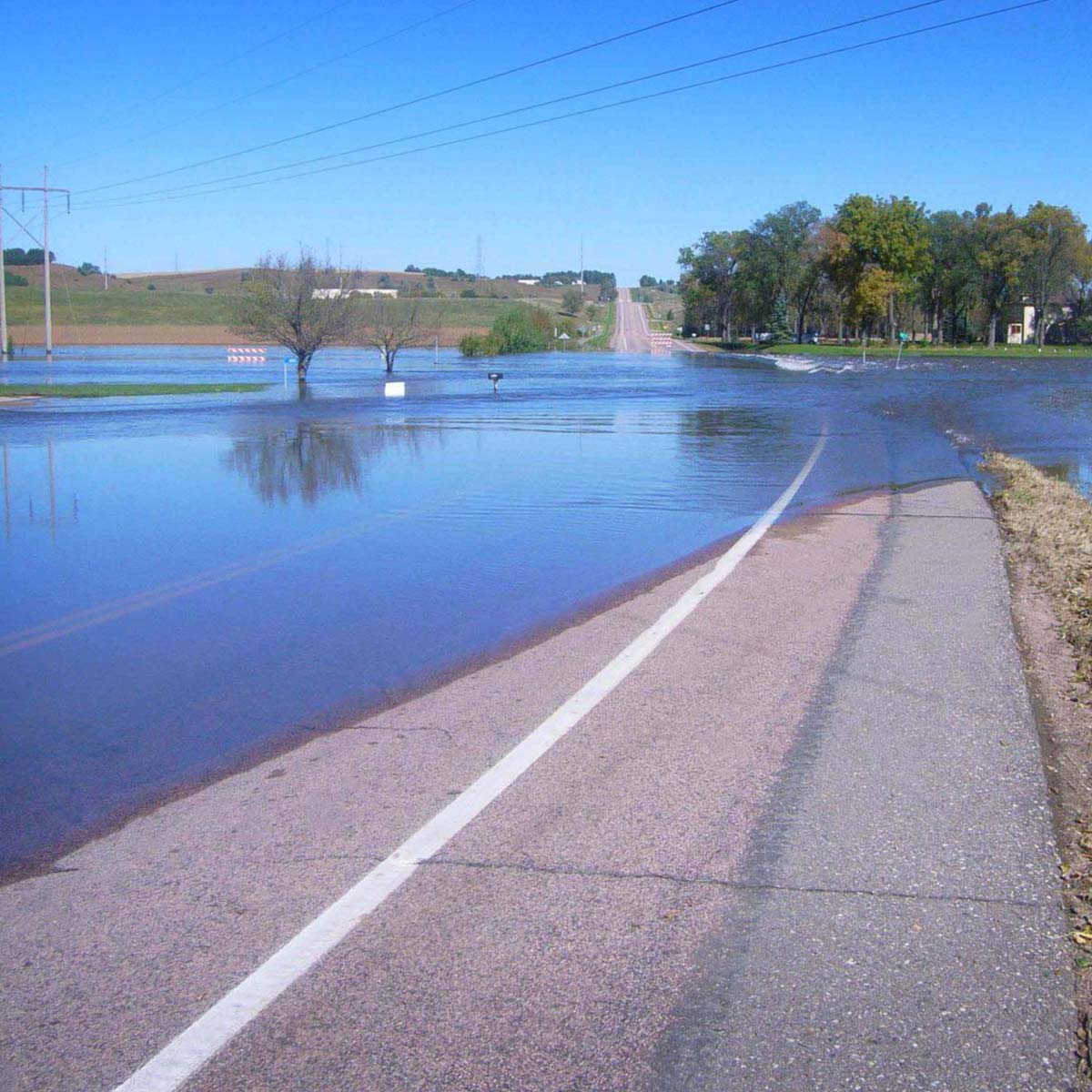 Flood Information System A flooded road